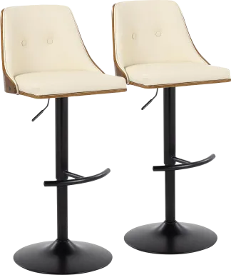 Wyndtop II Cream Adjustable Barstool, Set of 2