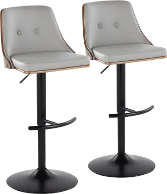Wyndtop II Light Gray Adjustable Barstool, Set of 2