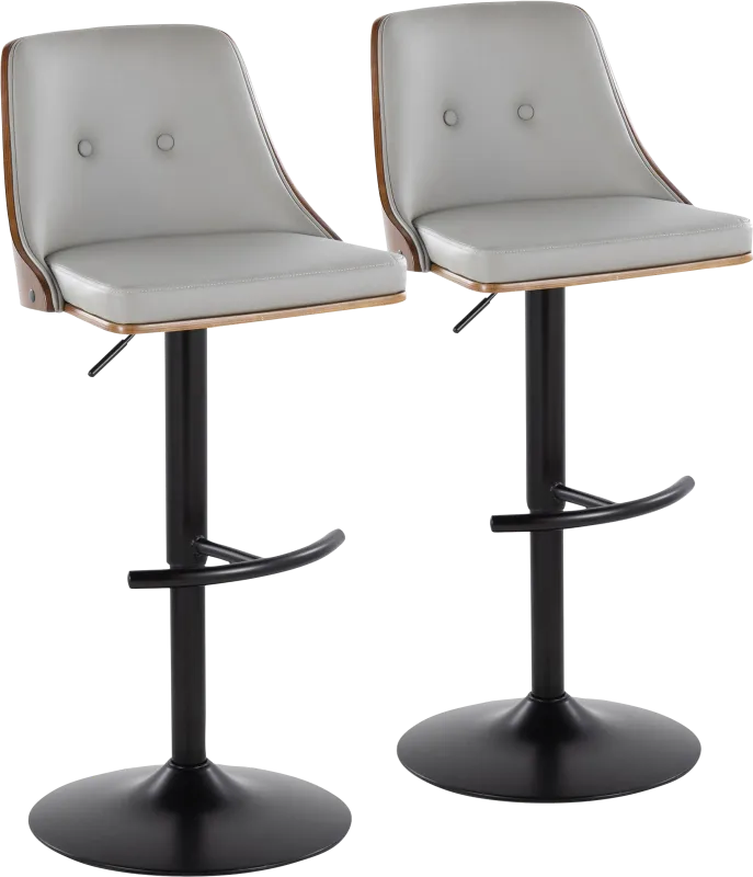 Wyndtop II Light Gray Adjustable Barstool, Set of 2