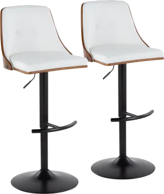 Wyndtop II White Adjustable Barstool, Set of 2