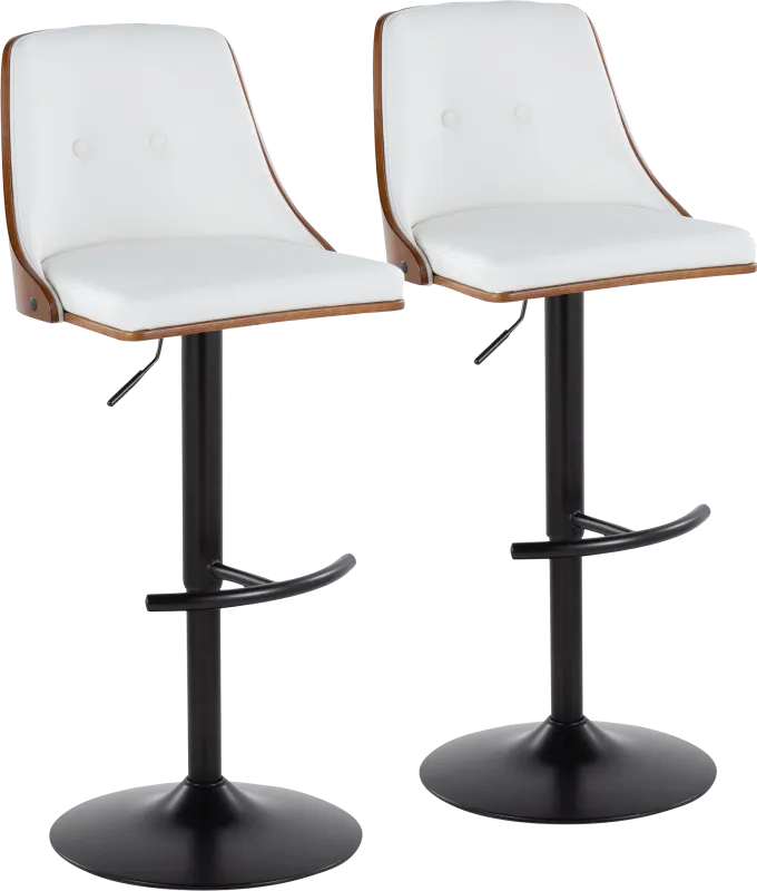 Wyndtop II White Adjustable Barstool, Set of 2