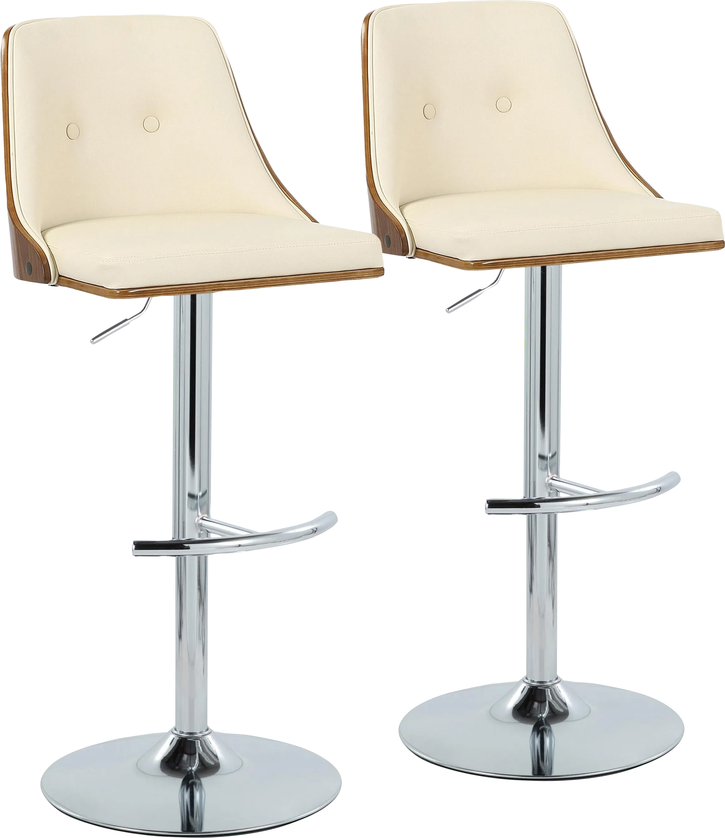 Wyndtop III Cream Adjustable Barstool, Set of 2 - Thumbnail - Image 1