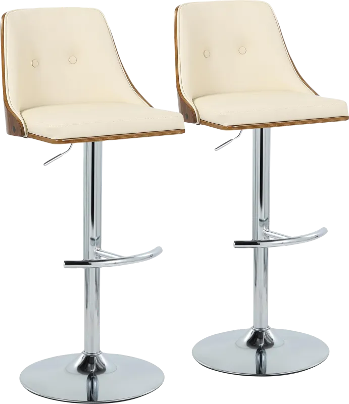 Wyndtop III Cream Adjustable Barstool, Set of 2