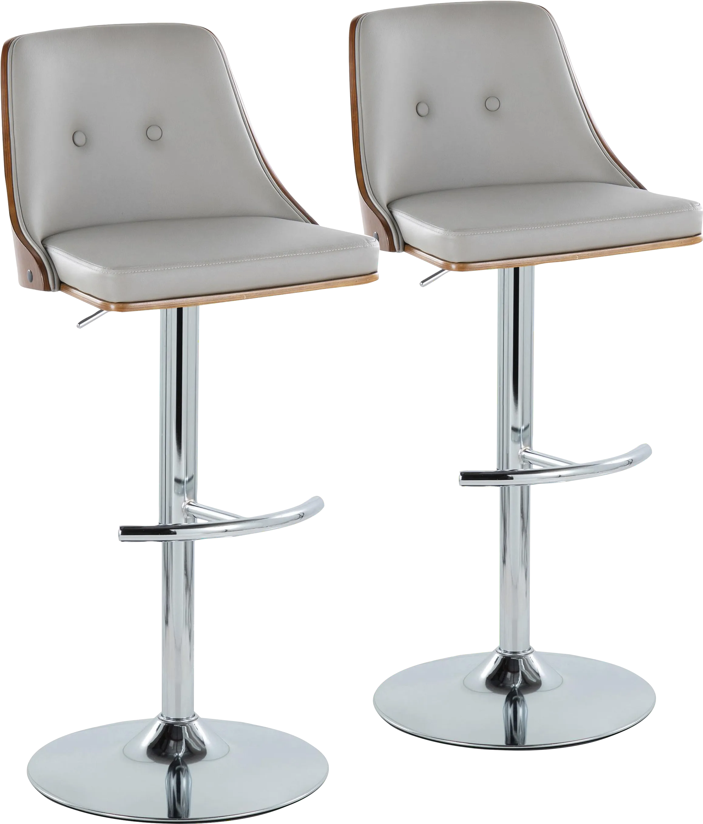 Wyndtop III Light Gray Adjustable Barstool, Set of 2 - Thumbnail - Image 1