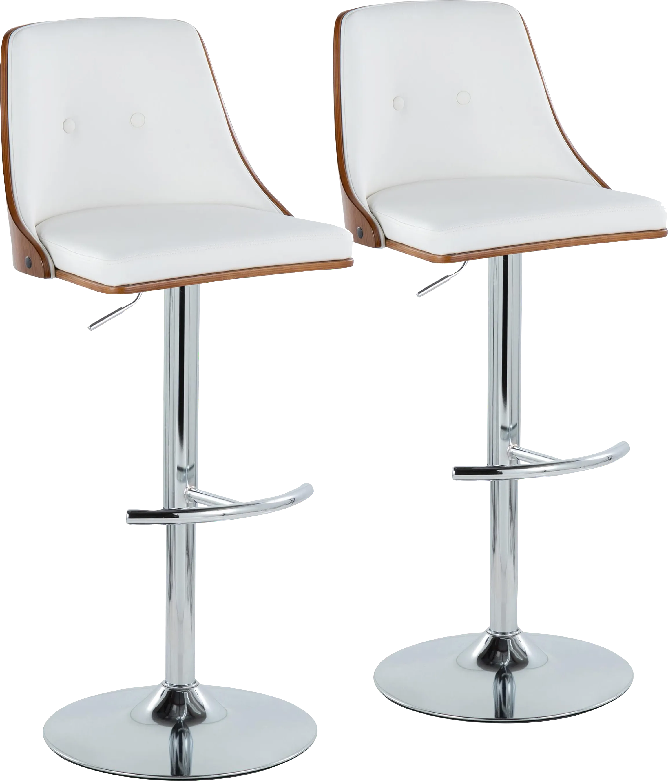 Wyndtop III White Adjustable Barstool, Set of 2 - Thumbnail - Image 1