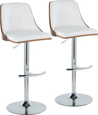 Wyndtop III White Adjustable Barstool, Set of 2
