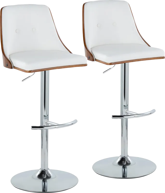 Wyndtop III White Adjustable Barstool, Set of 2
