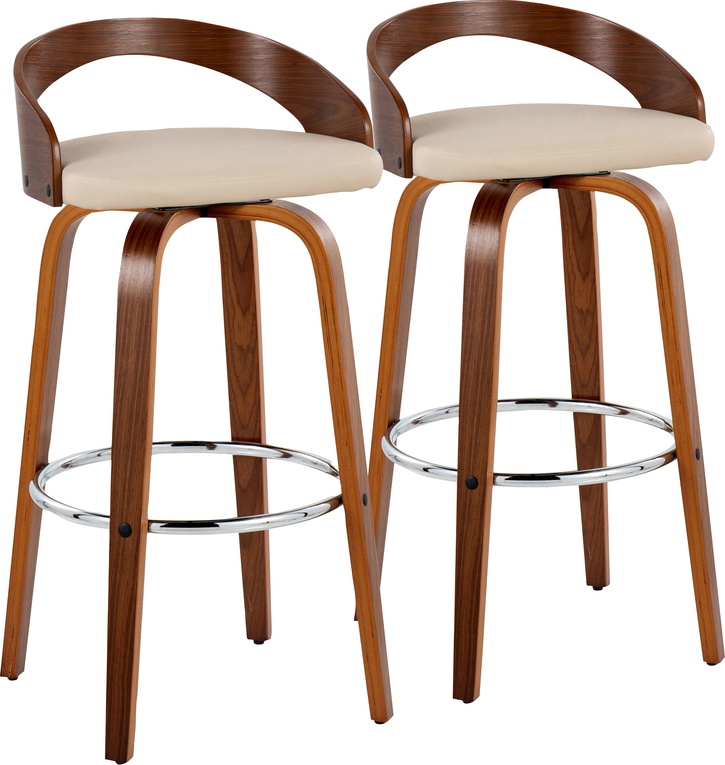 Zykan V Brown Swivel Barstool, Set of 2 - Thumbnail - Image 1