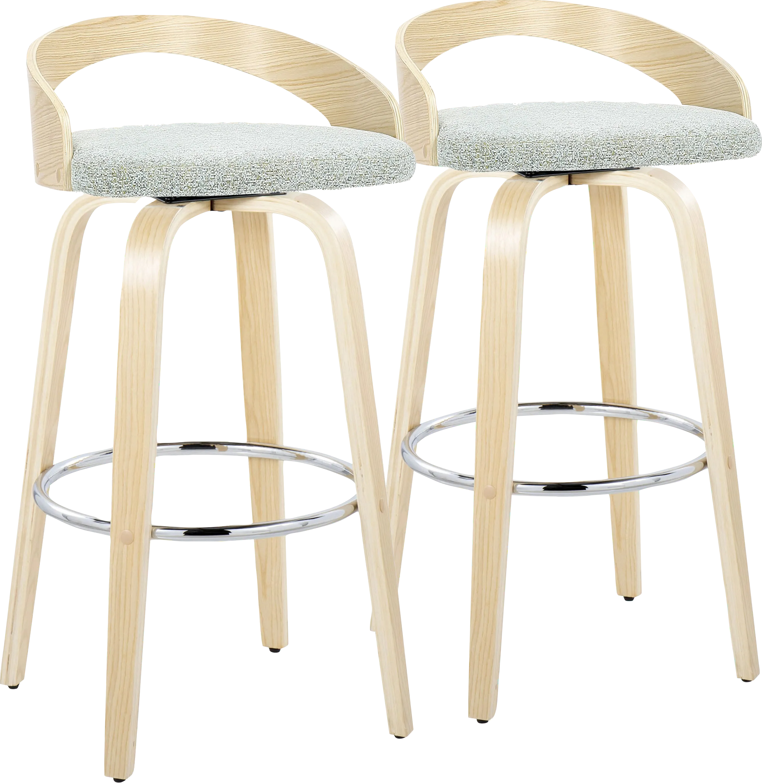 Zykan VI Light Green Swivel Barstool, Set of 2 - Thumbnail - Image 1