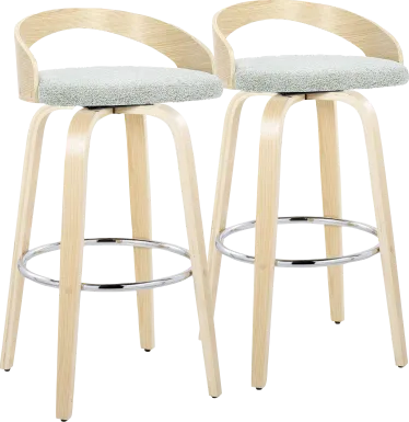Zykan VI Light Green Swivel Barstool, Set of 2