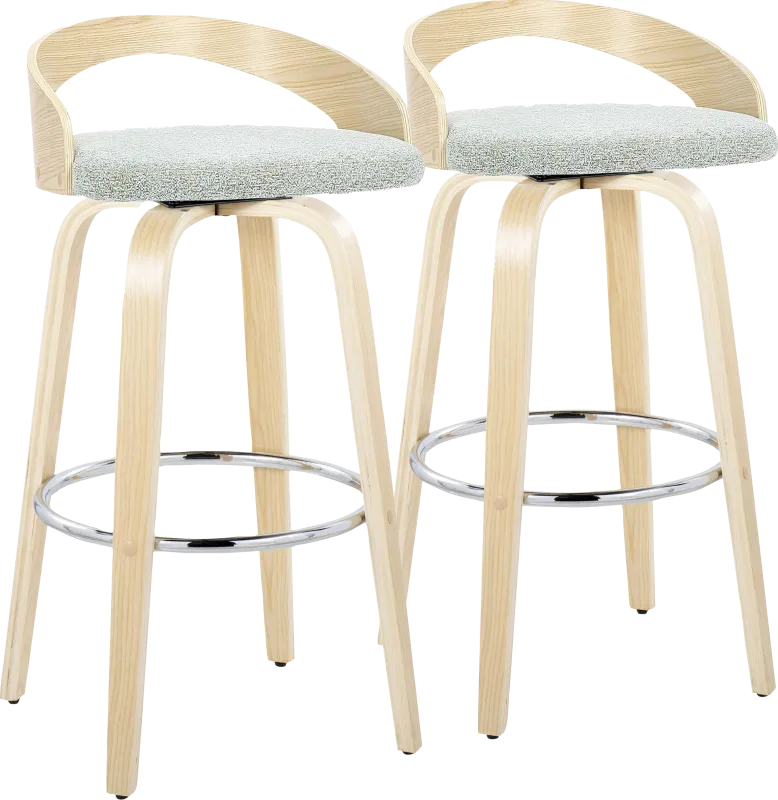 Zykan VI Light Green Swivel Barstool, Set of 2