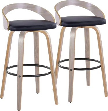 Zykan I Black Swivel Barstool, Set of 2