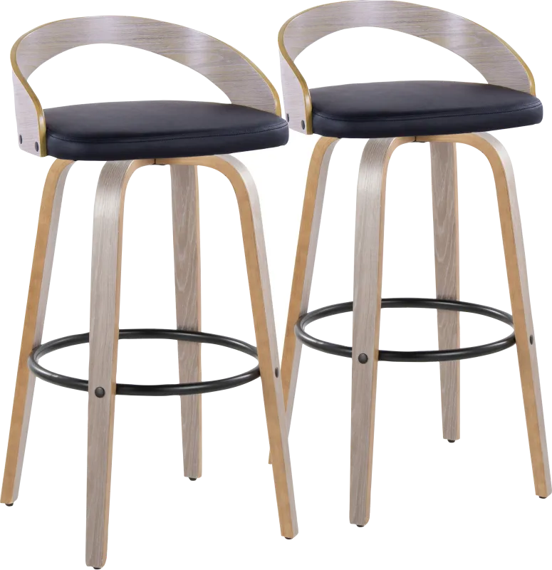 Zykan I Black Swivel Barstool, Set of 2