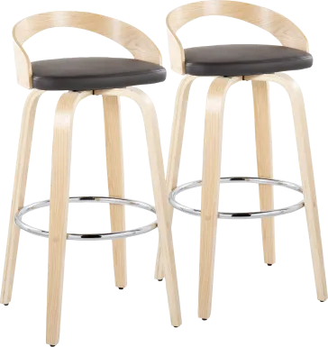 Zykaan X Brown Swivel Barstool, Set of 2