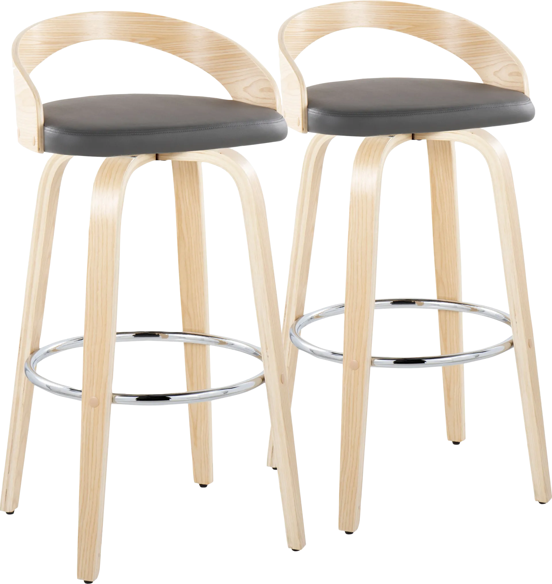 Zykan X Gray Swivel Barstool, Set of 2 - Image 1