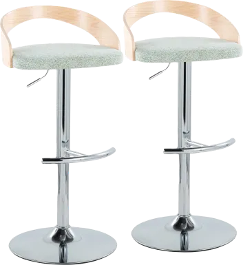 Zykan XIII Light Green Adjustable Barstool, Set of 2