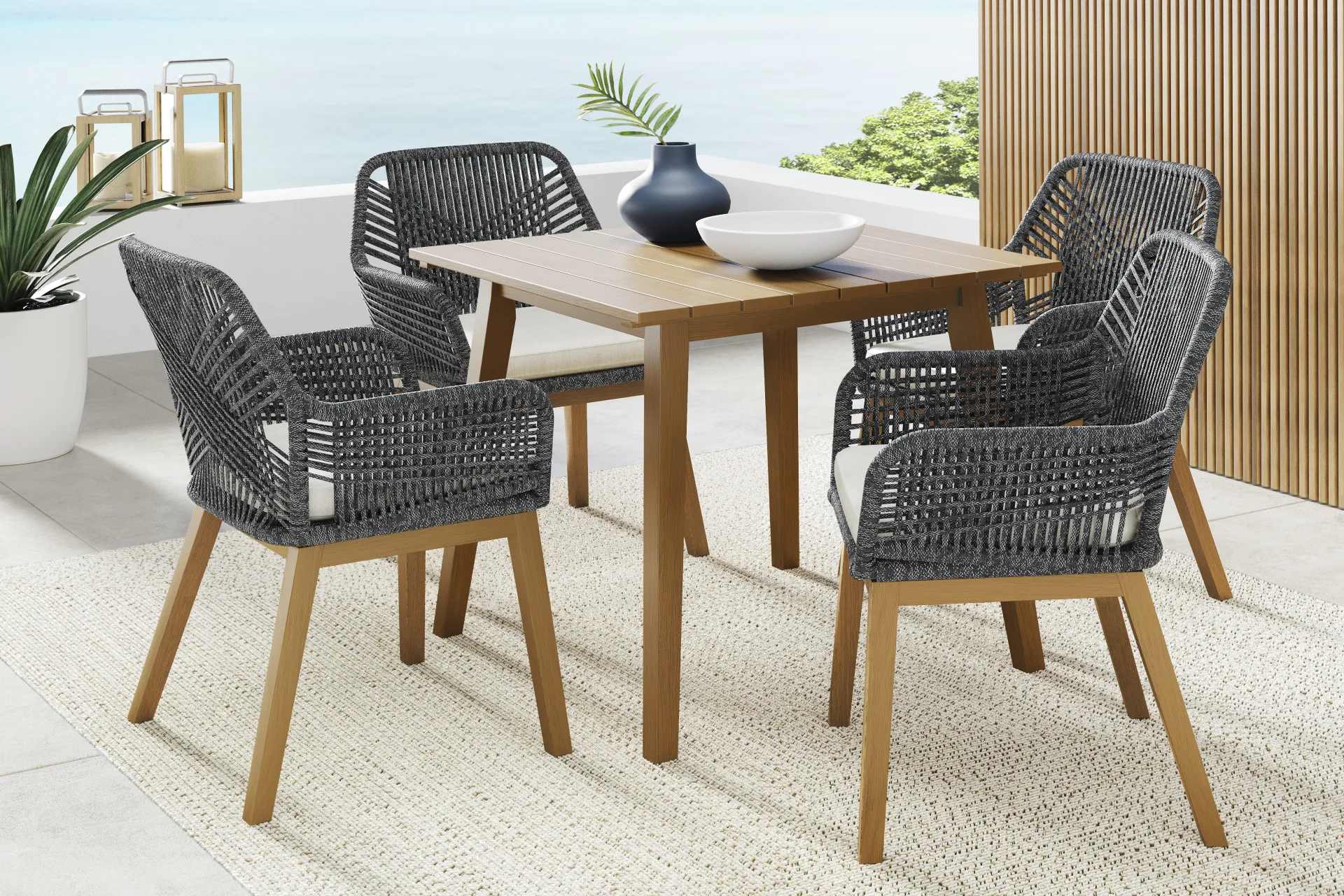 Tessere Gray Outdoor Arm Chair - Image 1