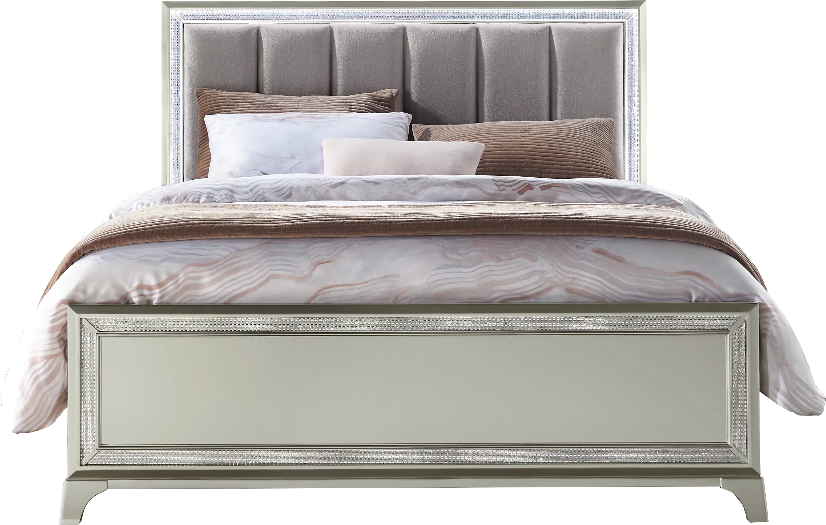 Avery Silver 3 Pc King Bed - Thumbnail - Image 1