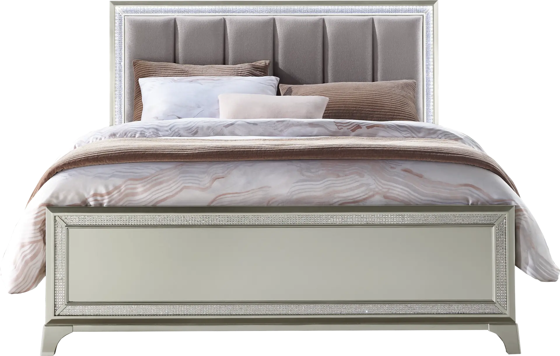 Avery Silver 3 Pc Queen Bed