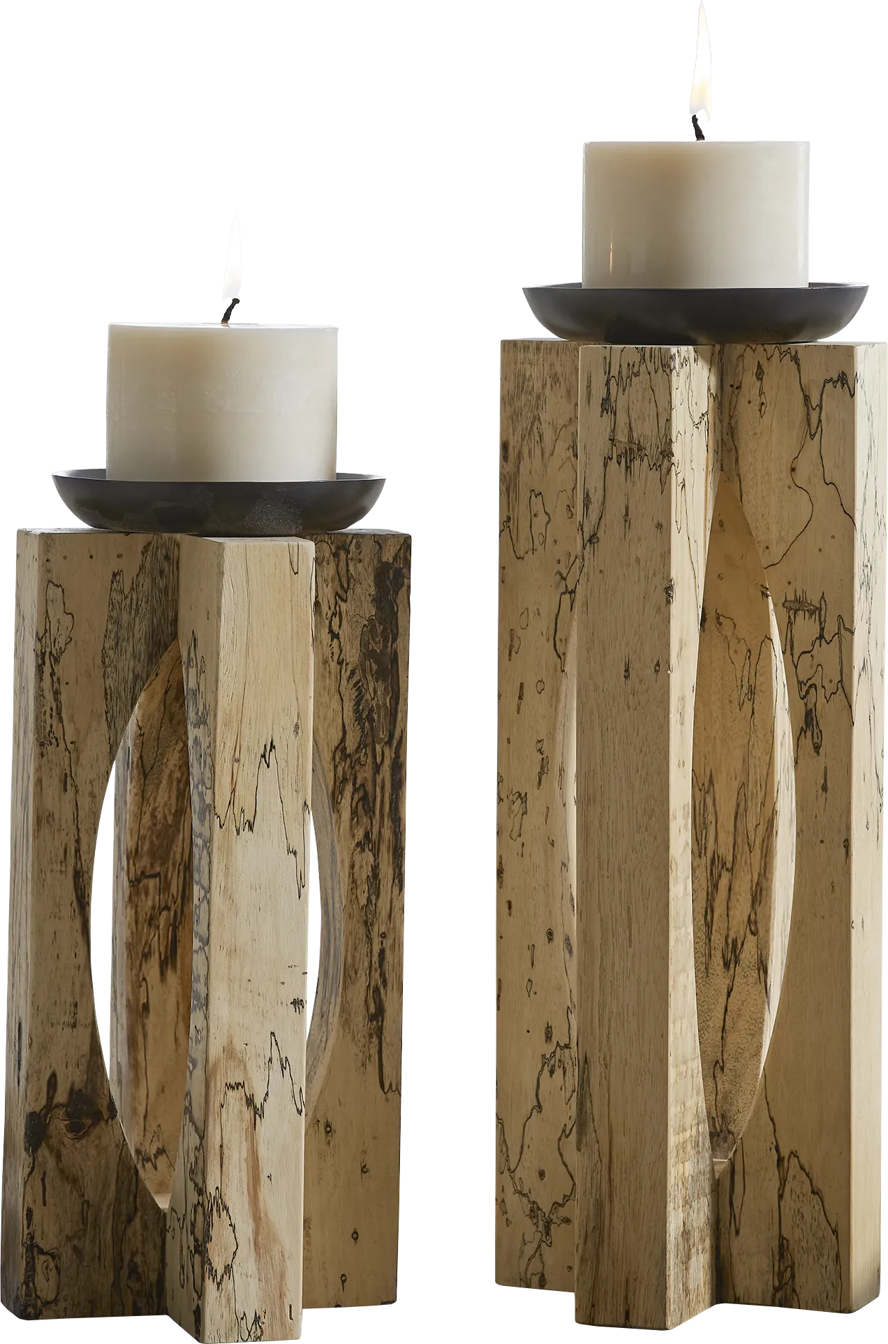 Jael Natural Candle Holder, Set of 2 - Image 1
