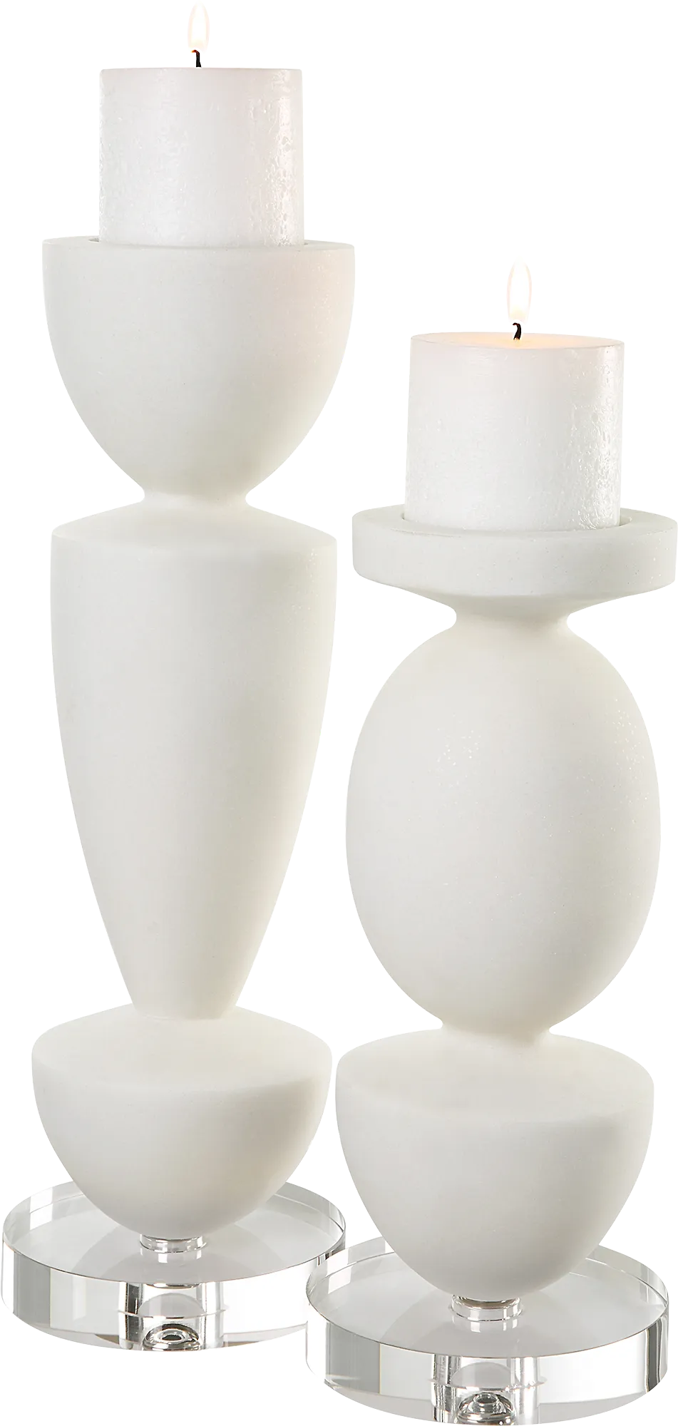 Toland White Candle Holder, Set of 2 - Image 1