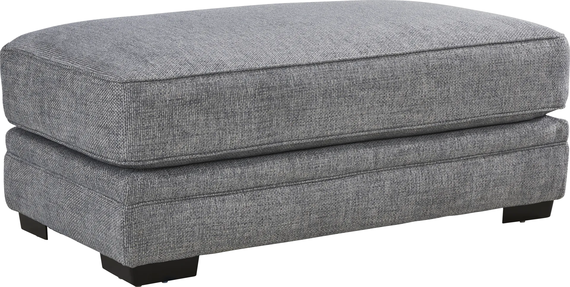 Morgan Falls Blue Ottoman - Image 1