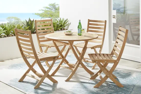 Pleasant Bay Natural Outdoor Folding Dining Table