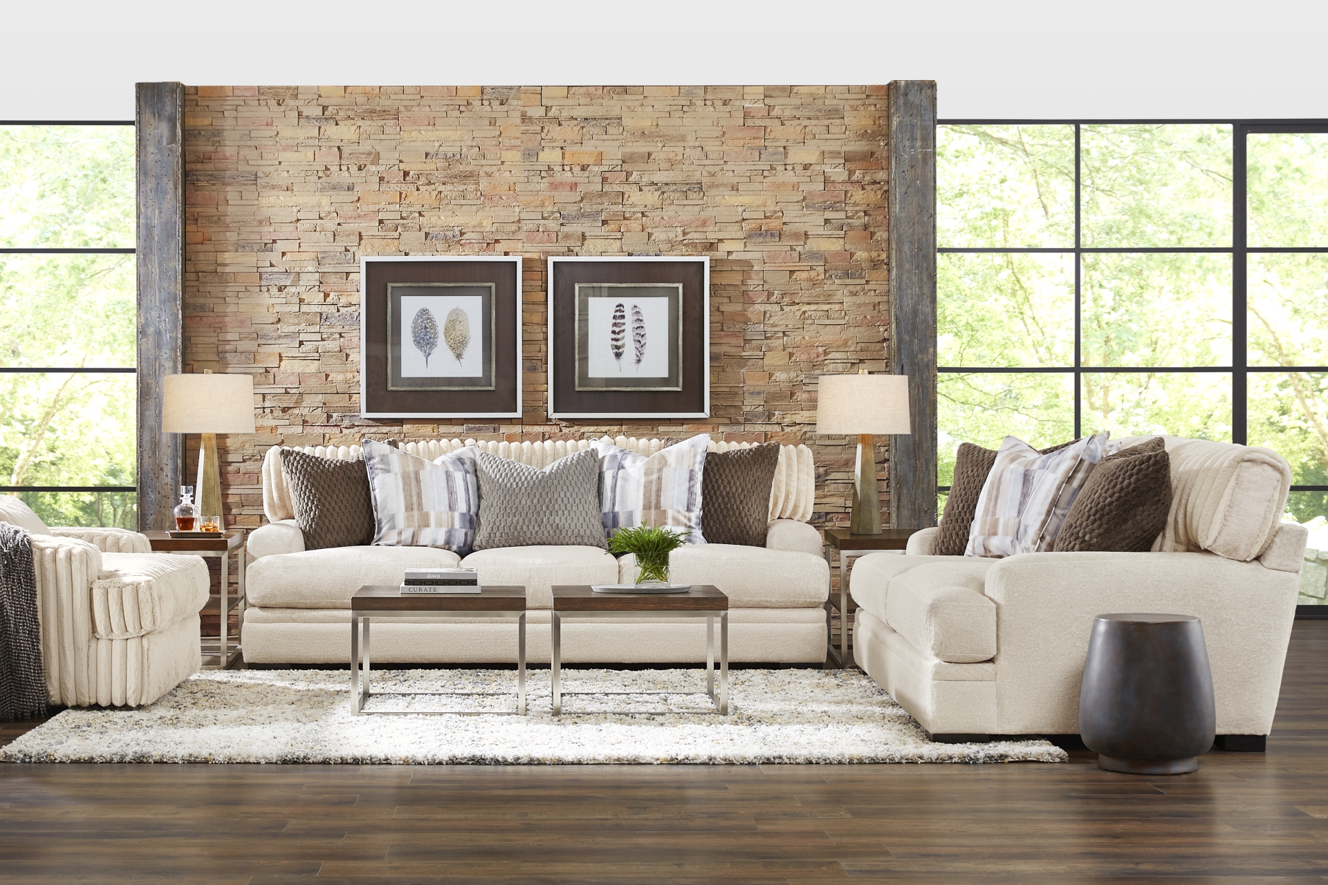 Hudson Street Beige 2 Pc Living Room full room