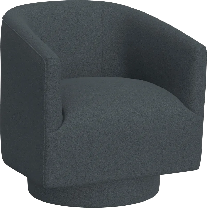 Lukirks Blue Swivel Accent Chair