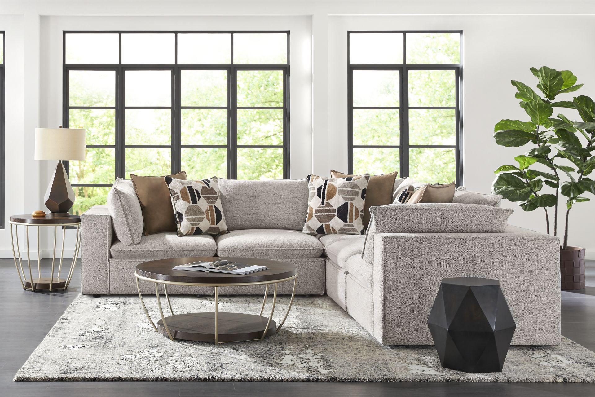 Langford Park Beige 8 Pc Sectional Living Room - Image 1