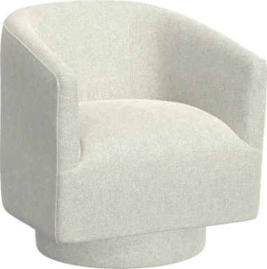 Lukirks White Swivel Accent Chair