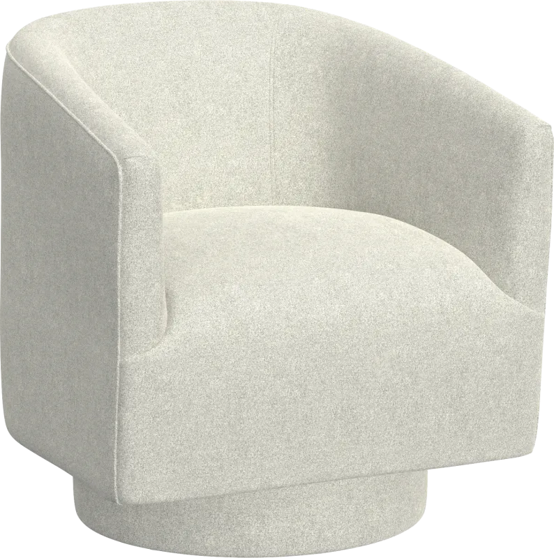 Lukirks White Swivel Accent Chair