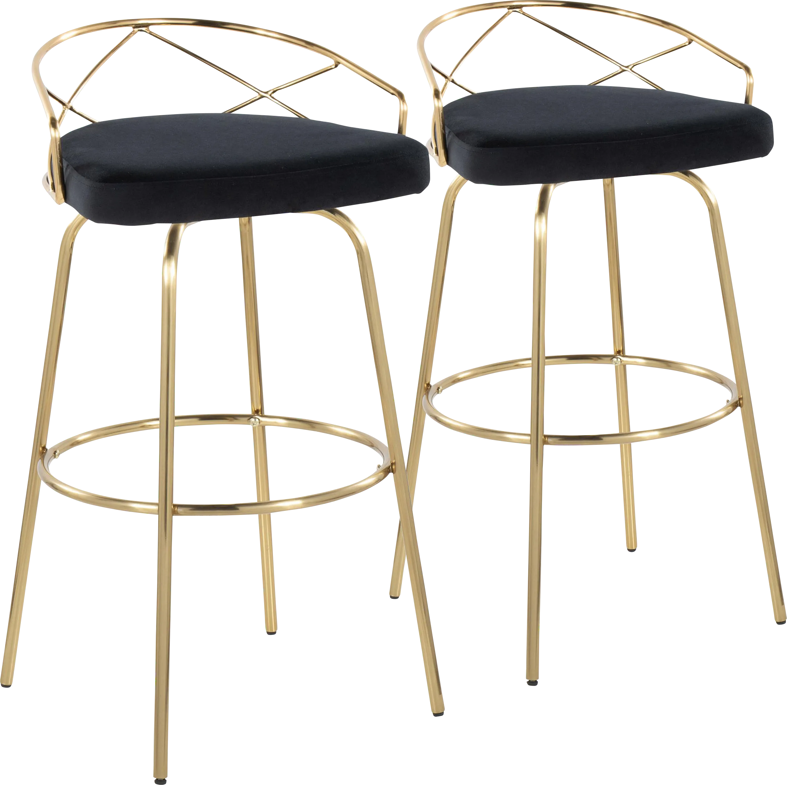 Ravensburg I Black Swivel Barstool, Set of 2 - Thumbnail - Image 1