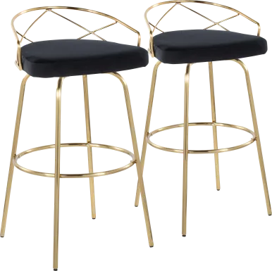 Ravensburg I Black Swivel Barstool, Set of 2