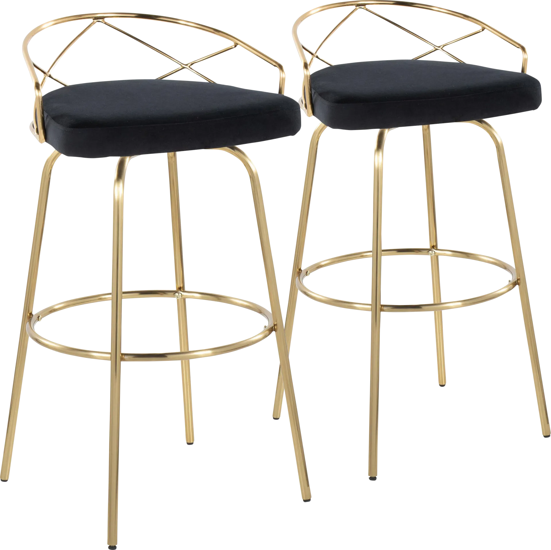 Ravensburg I Black Swivel Barstool, Set of 2 - Image 1