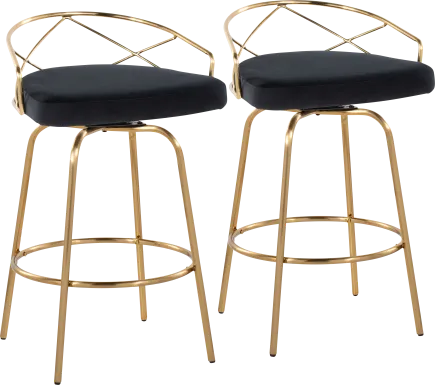 Ravensburg I Black Swivel Counter Height Stool, Set of 2