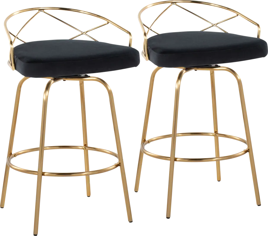 Ravensburg I Black Swivel Counter Height Stool, Set of 2