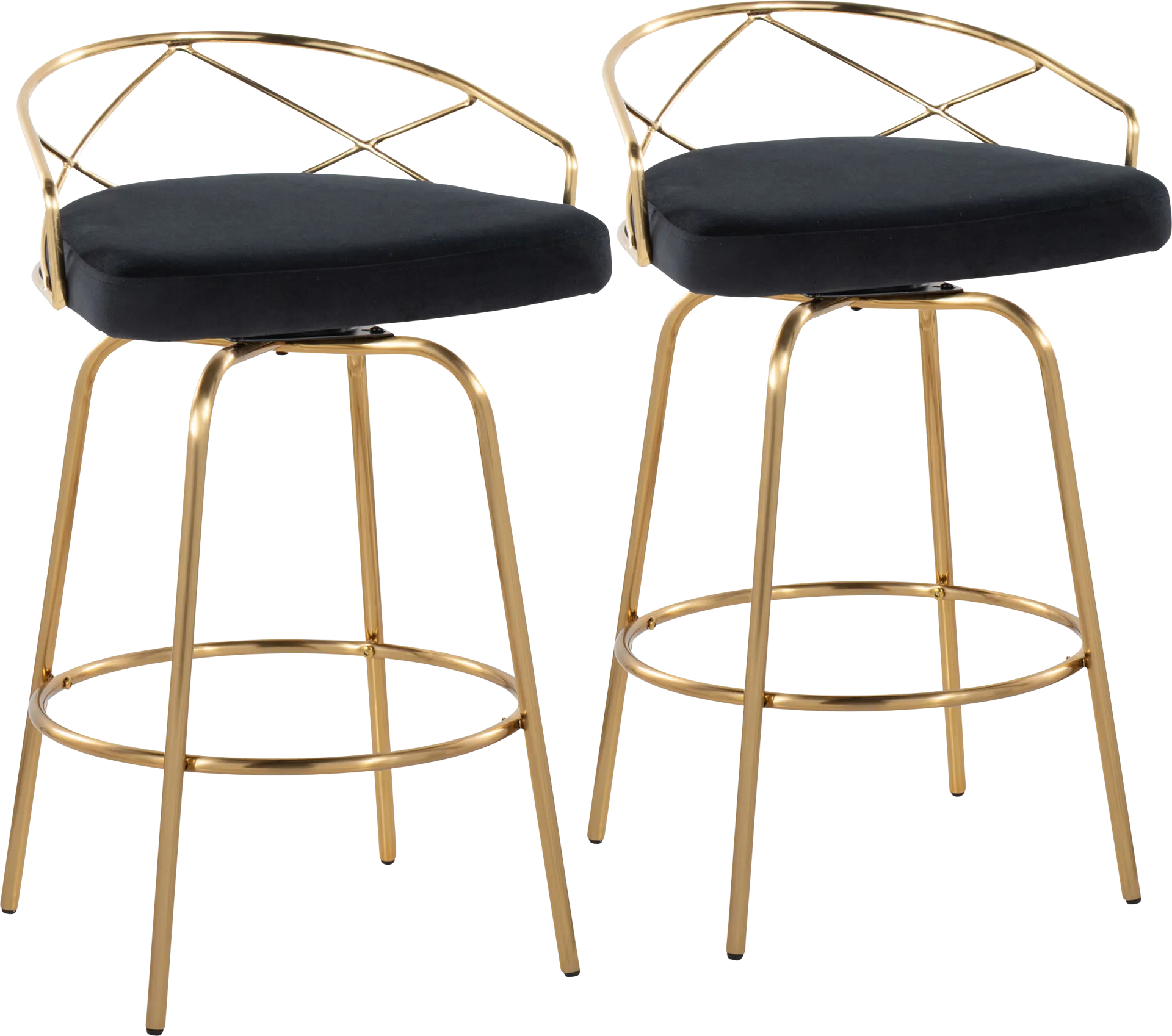 Ravensburg I Black Swivel Counter Height Stool, Set of 2 - Image 1