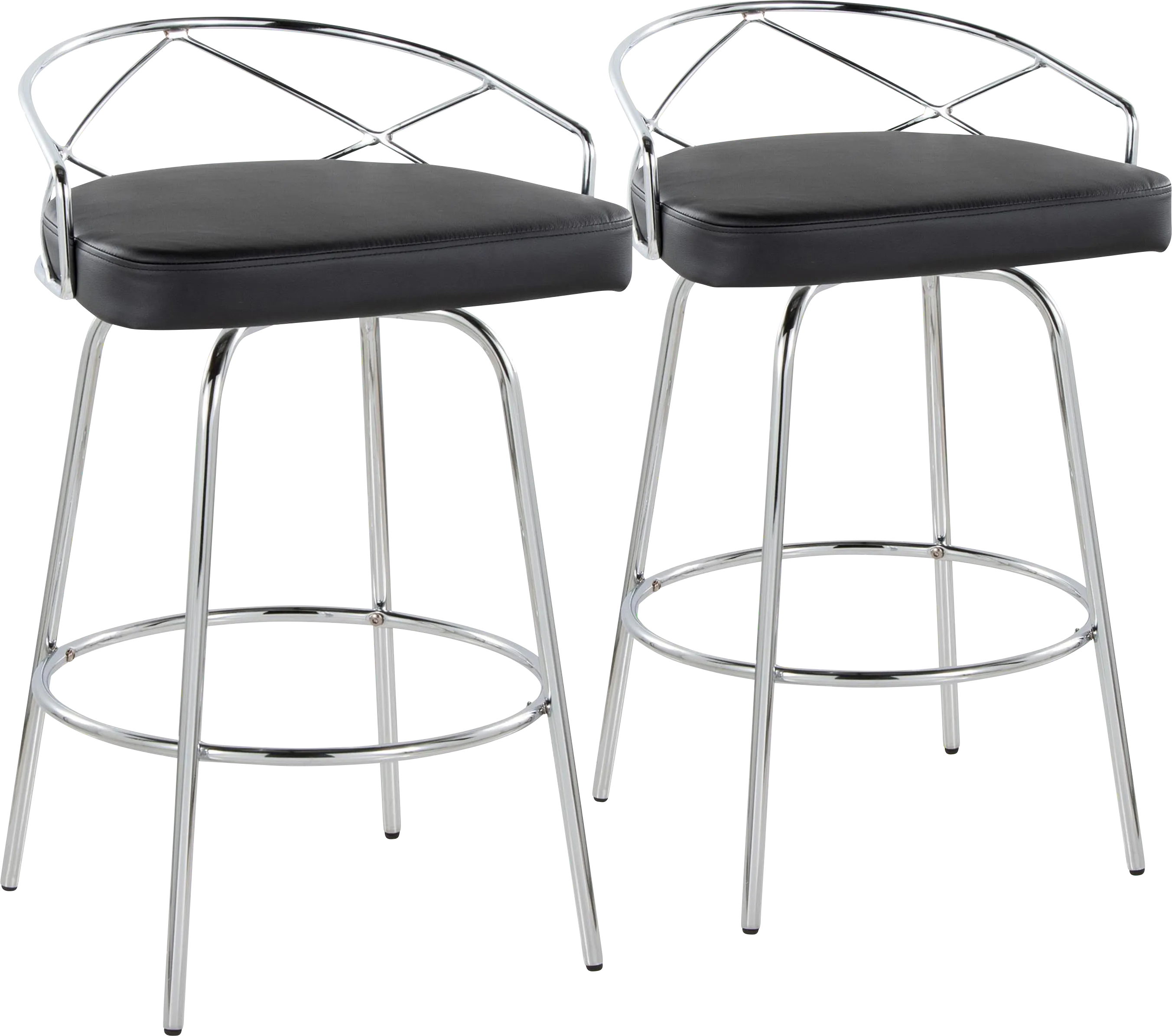 Ravensburg III Black Swivel Counter Height Stool, Set of 2