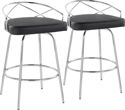 Ravensburg III Black Swivel Counter Height Stool, Set of 2
