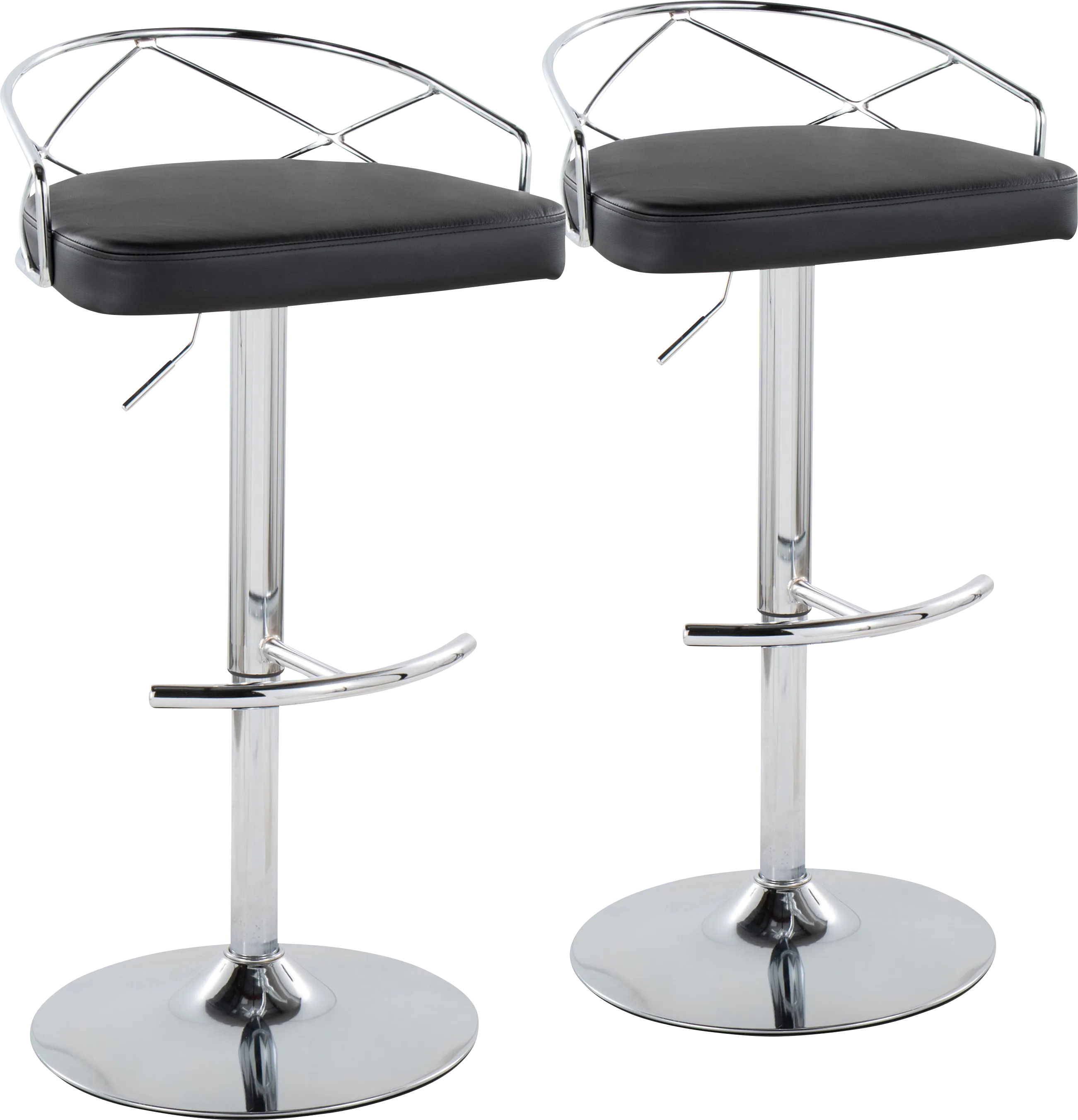 Ravensburg IV Black Adjustable Barstool, Set of 2 - Thumbnail - Image 1