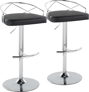 Ravensburg IV Black Adjustable Barstool, Set of 2