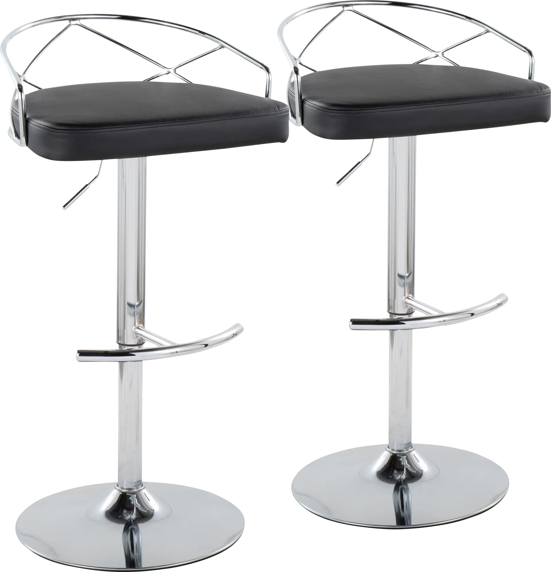 Ravensburg IV Black Adjustable Barstool, Set of 2