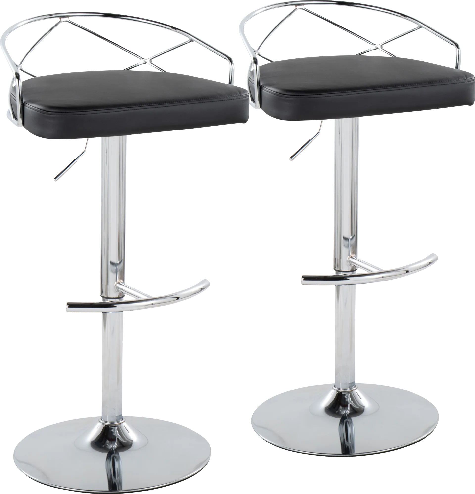 Ravensburg IV Black Adjustable Barstool, Set of 2 - Image 1