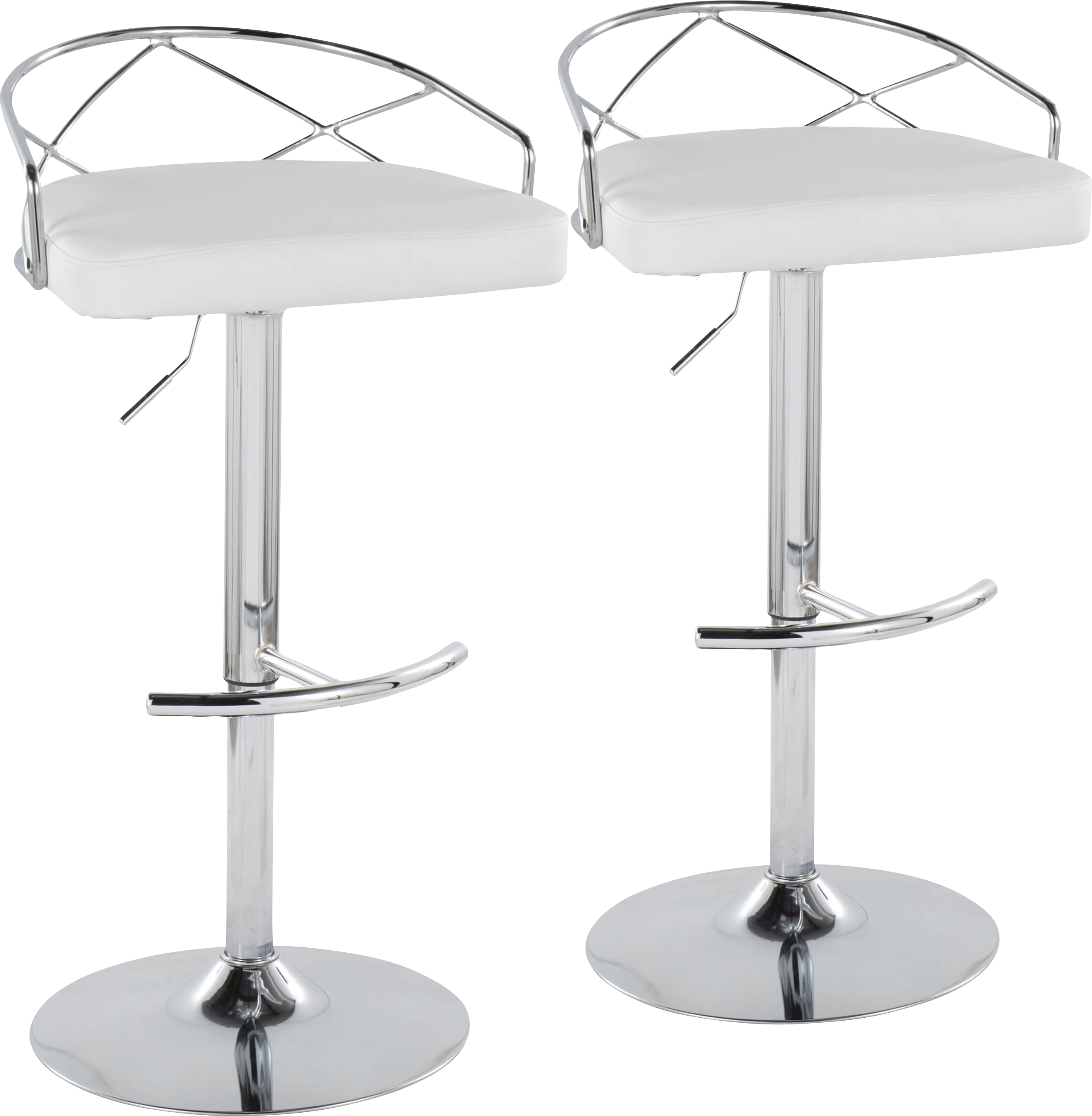 Ravensburg IV White Adjustable Barstool, Set of 2 - Thumbnail - Image 1