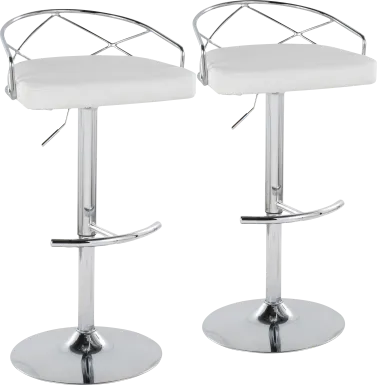 Ravensburg IV White Adjustable Barstool, Set of 2