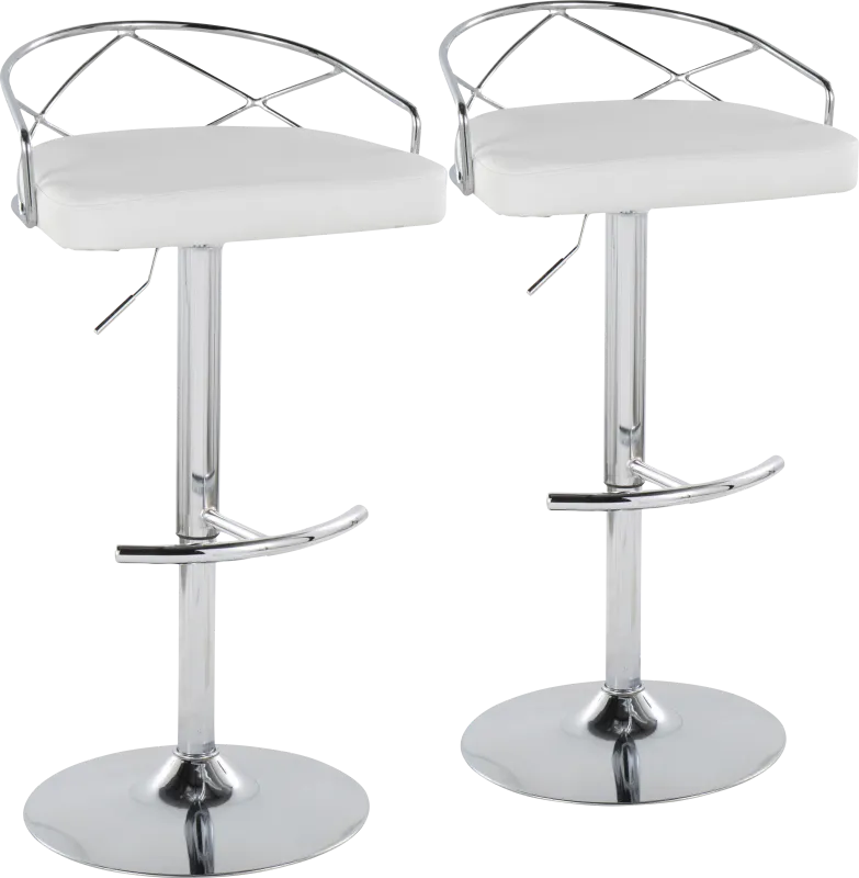 Ravensburg IV White Adjustable Barstool, Set of 2
