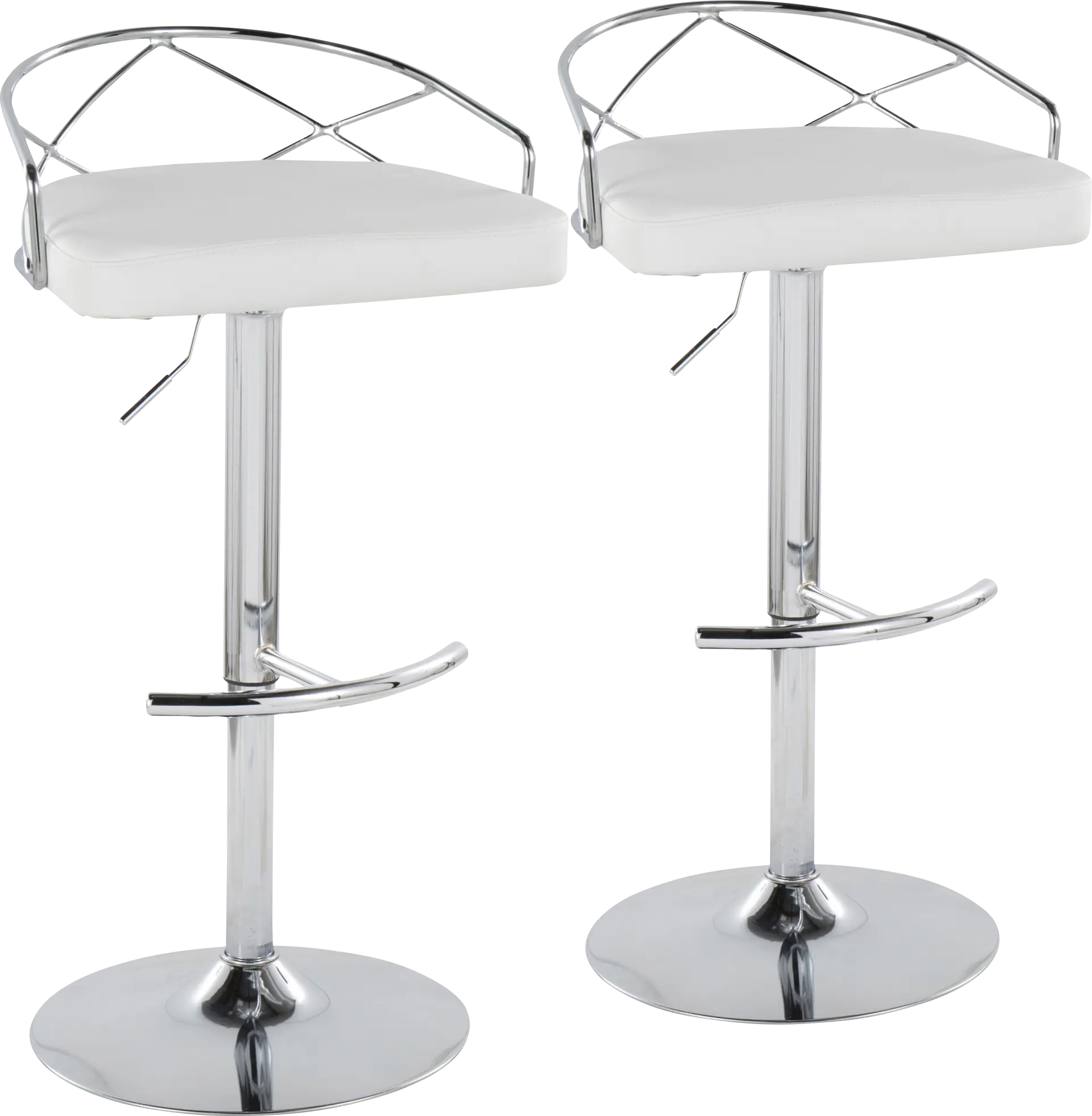 Ravensburg IV White Adjustable Barstool, Set of 2