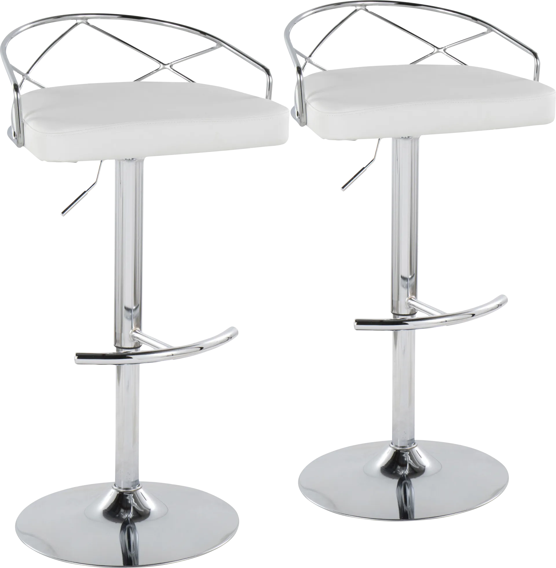 Ravensburg IV White Adjustable Barstool, Set of 2 - Image 1