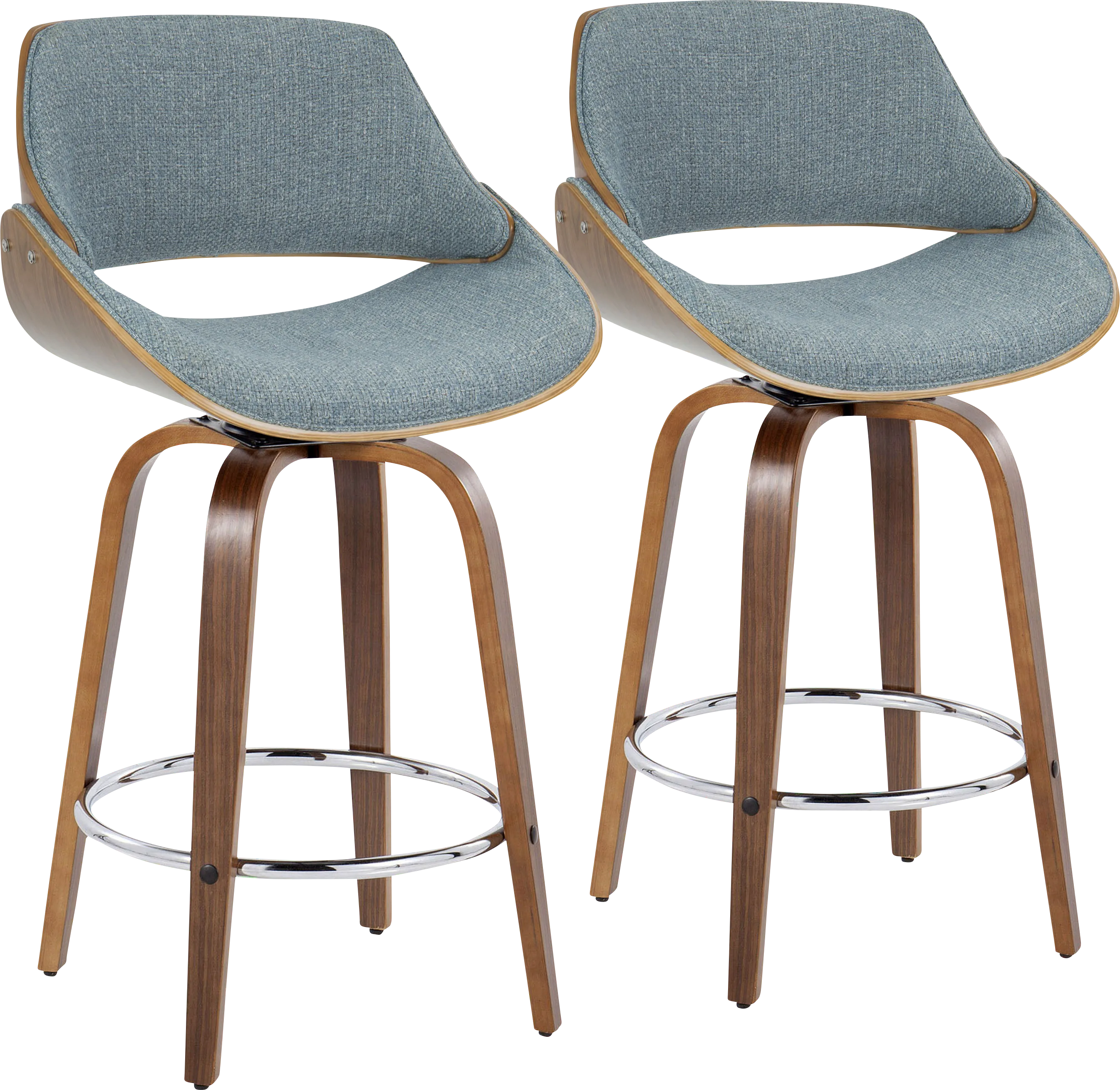 Torlina II Blue Swivel Counter Height Stool, Set of 2 - Thumbnail - Image 1